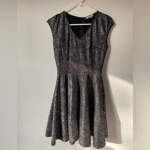 multicolor/holo/metallic skater mini dress